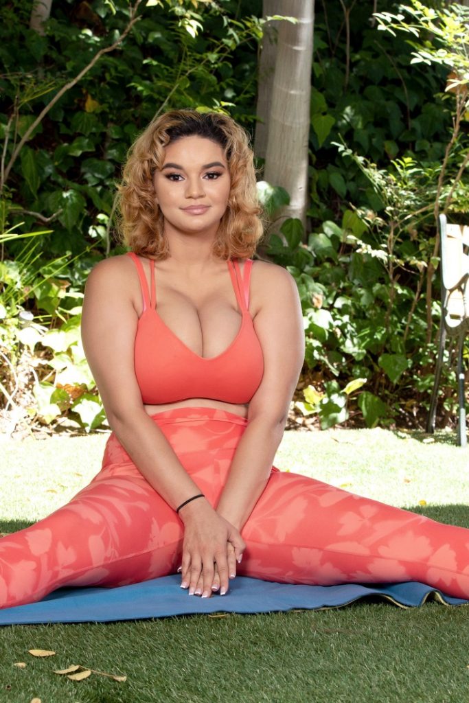 Crystal Chase doing yoga in the garden 03